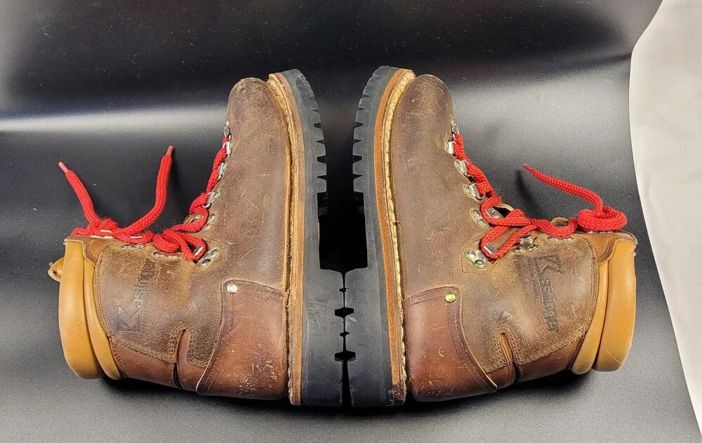 Vintage Kastinger Mountaineering Boots Mens 8.5 Brown Leather Vibram 70s Austria